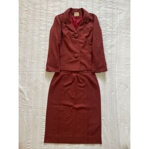 VTG 1950s & 60s Handmade Vogue Couturier Design Wool 2PC Suit. Size Small. Rare.